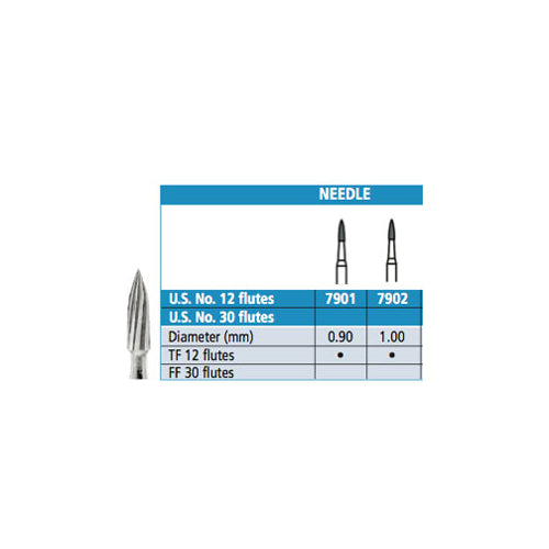 House Brand 7901TF-5 FG Friction Grip #7901 Trimming & Finishing 12 Blade Needle Carbide Burs 5/Pk