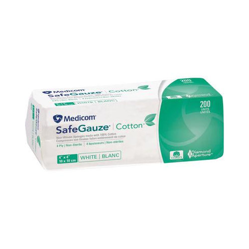 Medicom 4844 SafeGauze Cotton Sponges Non-Sterile Non-Woven 4