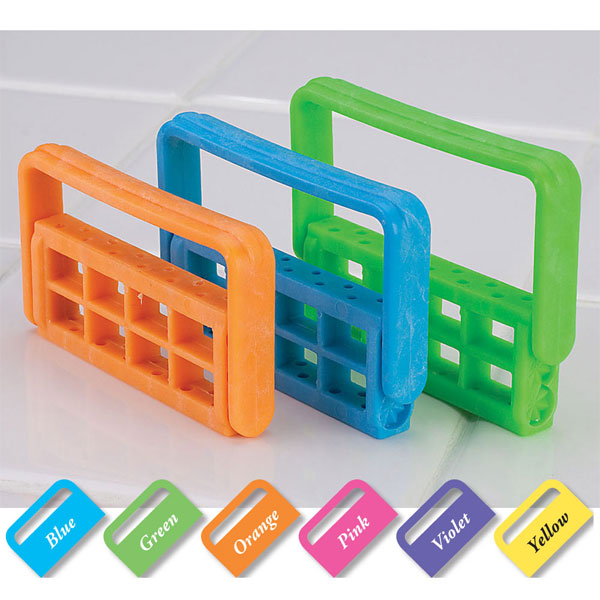 Plasdent 400BC-4N Adjustable 12 Dental Bur Caddy Autoclavable Neon Green 1/Pk