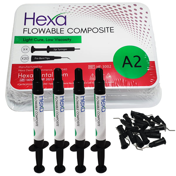 Hygedent HF-3002 Hexa Flowable Dental Composite Kit A2 4/Pk 2 Gm