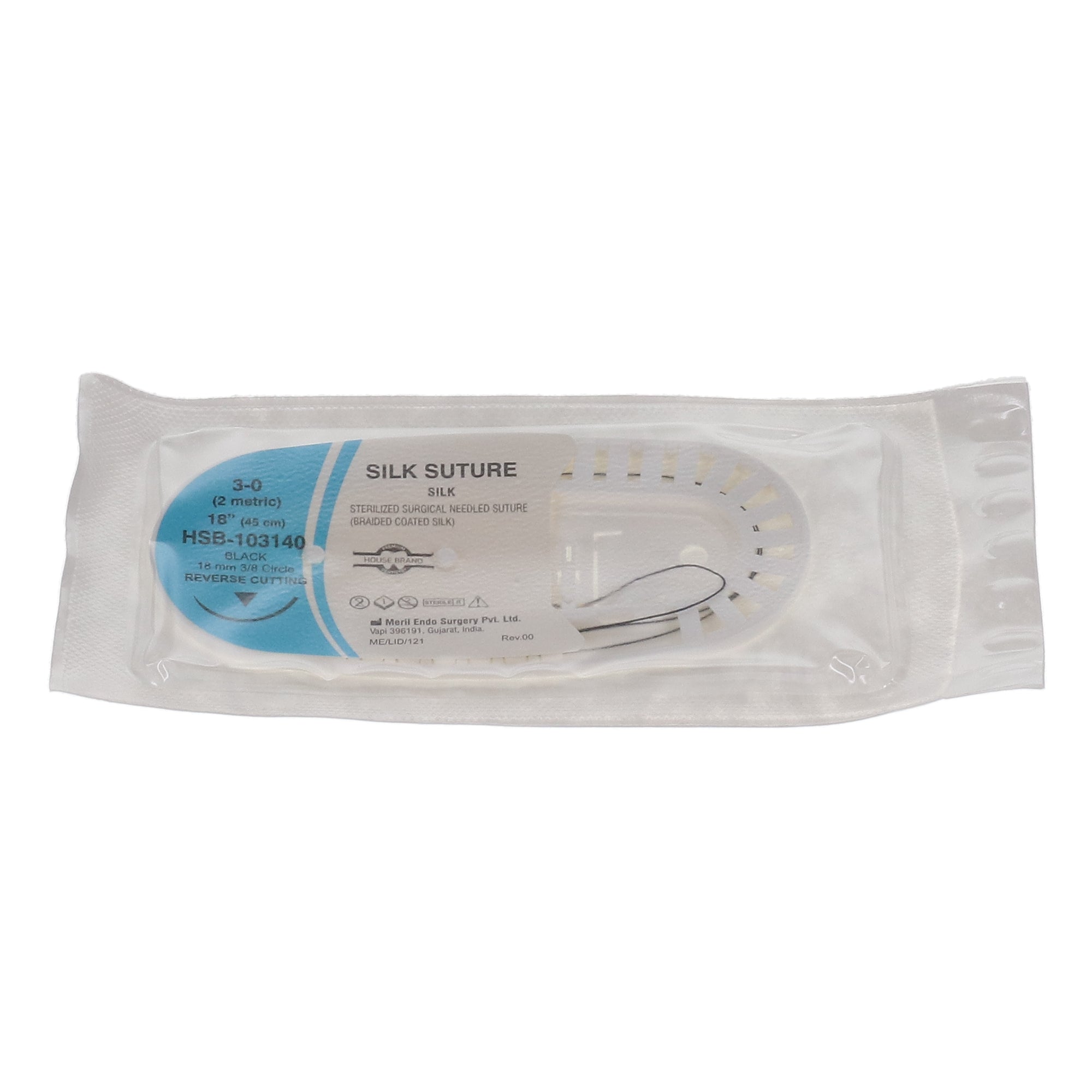 House Brand Dentistry 103140 Silk Suture 3-0 Reverse Cutting 19MM 3/8