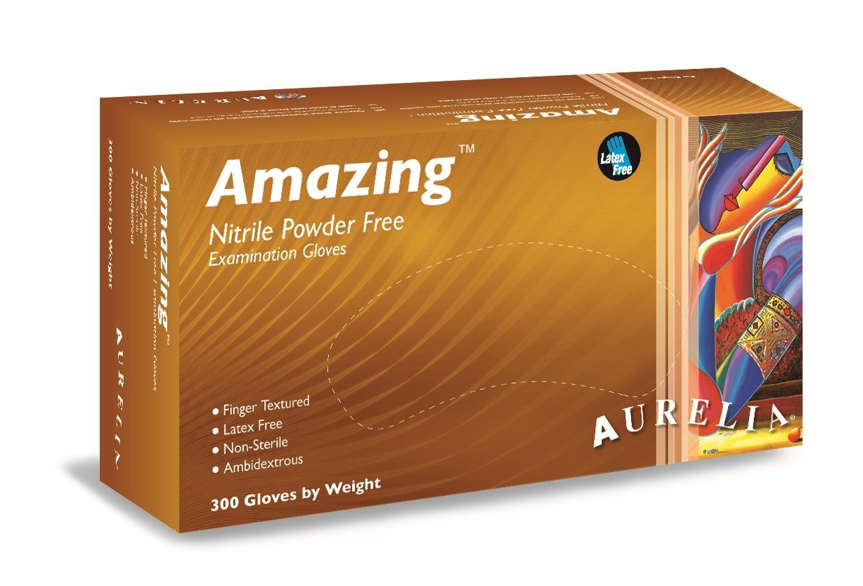 Supermax 92887 Aurelia Amazing Nitrile Gloves Medium Violet Powder Free 300/Bx