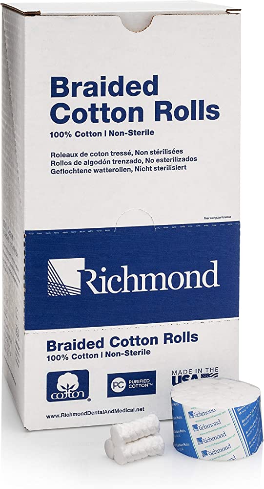 Richmond Dental 200204 Cotton Rolls Braided 1.5