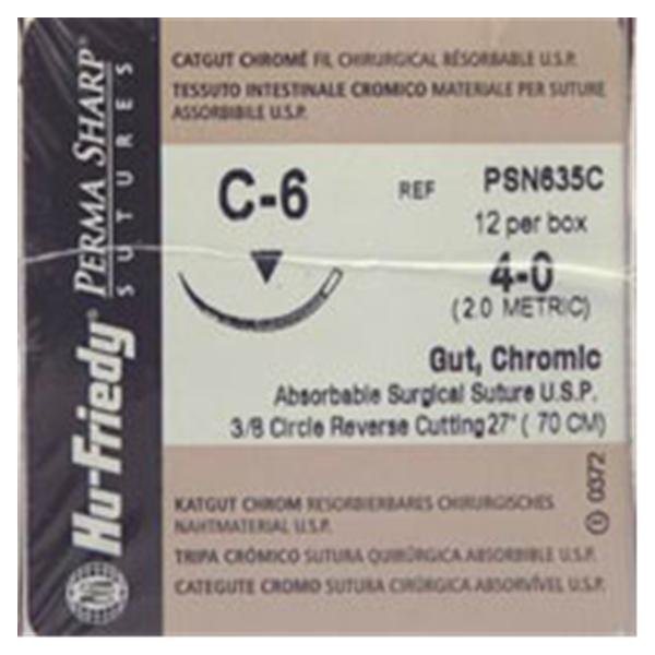 Hu-Friedy PSN636C Perma Sharp Chromic Gut Absorbable Sutures C-6 3/0 27" 12/Bx