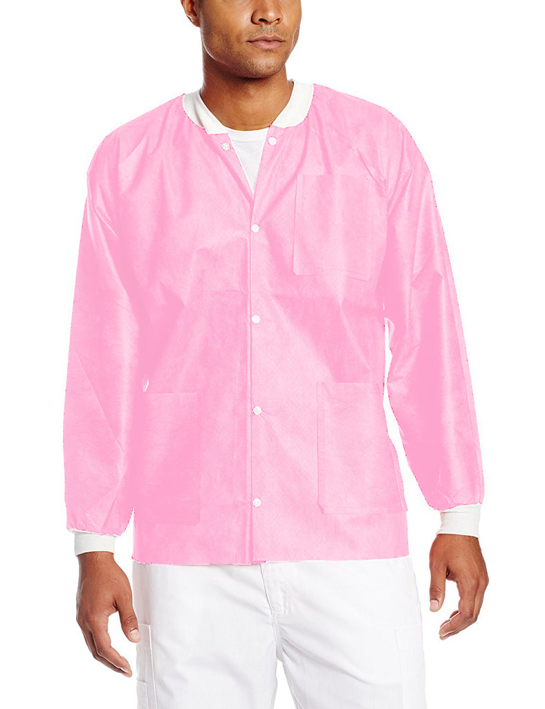 ValuMax 3630LPL Extra-Safe Medical Lab Jackets Light Pink Large 10/Pk