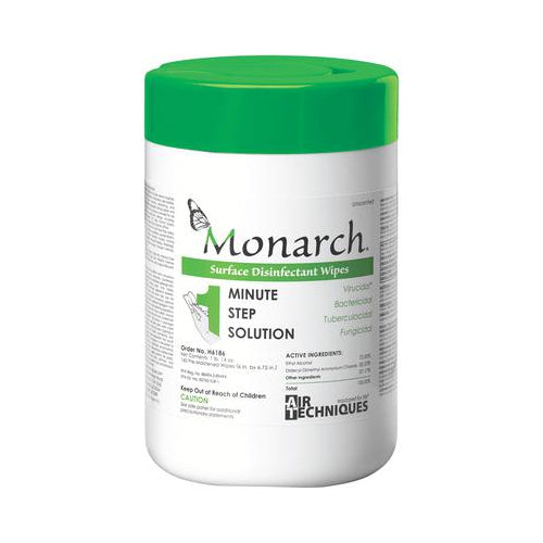 Air Techniques H6186 Monarch 1 Minute Surface Disinfectant Wipes 6" X 6.75" 160/Pk EXP May 2023