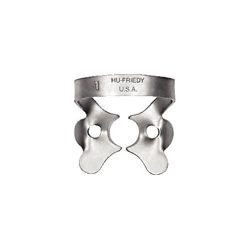 1A Satin Steel Rubber Dam Clamp Black Line, Hu-Friedy