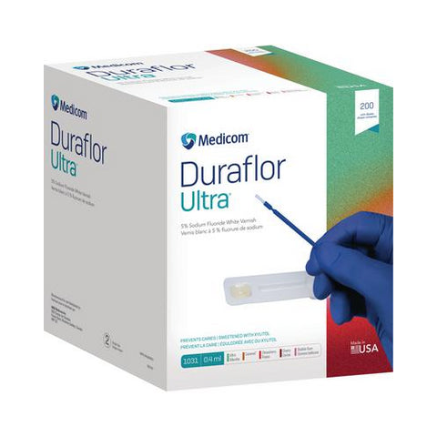 Medicom 1016-ST200 Duraflor Ultra 5% Sodium Fluoride Varnish Strawberry 0.4 mL 200/Pk