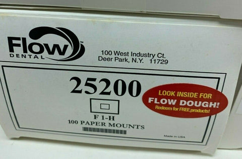 Flow Dental 25200 Klear-Vue X-Ray Film Cardboard Mounts 1 Horizontal 100/Pk
