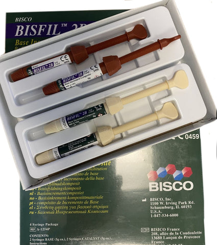 Bisco 0-A1254P BISFIL 2B Base & Catalyst Hybrid Dental Composite 4 Syringes