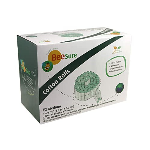 Cranberry BE1820 BeeSure Cotton Rolls #2 Medium 1.5
