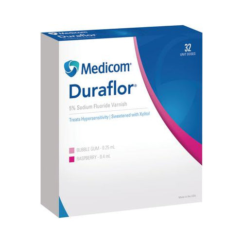 Medicom 1011-BG32 Duraflor 5% Sodium Fluoride Varnish Bubblegum 32/Bx 0.25 mL