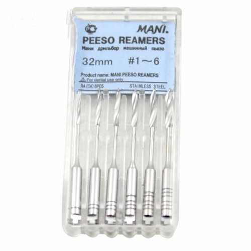 Mani PR2 Peeso Reemer Dental Stainless Steel Size #2 32mm 6/Pk