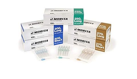 J Morita 20-27GL Disposable Dental Needles Plastic Hub 27 Gauge Long 100/Bx