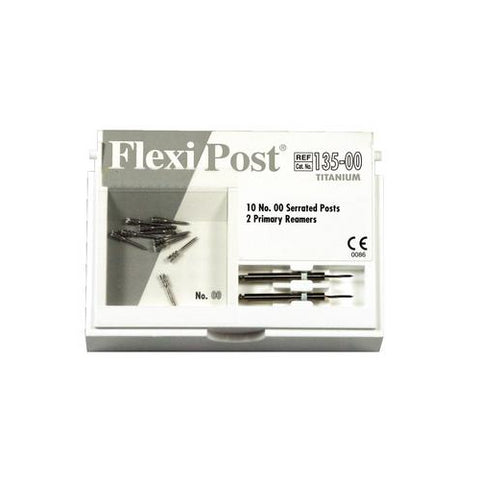 Essential Dental Systems 135-00 Flexi-Post Titanium Posts #00 Parallel White 10/Pk