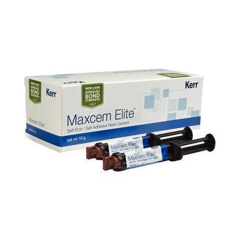 Kerr Dental 33872 Maxcem Elite Self Etch Adhesive Resin Cement Syringe 2/Pk Clear 5 Gm