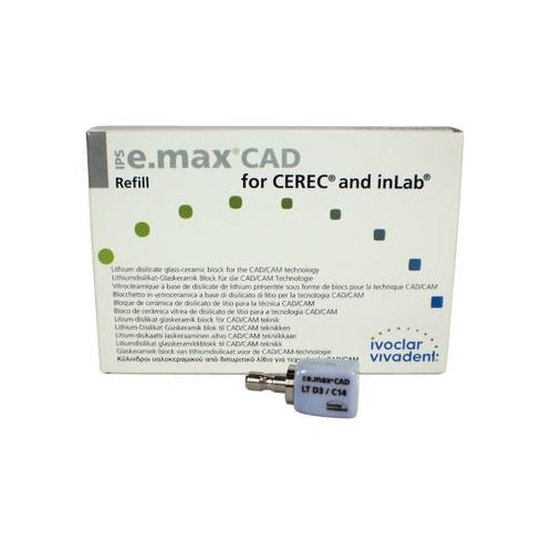 Vivadent 605336 Ivoclar IPS e.max CAD CEREC Blocks InLab LT D3 C14 5/Pk