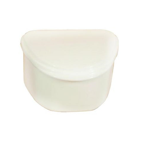 Plasdent 200BTH-1 Plastic Denture Boxes With Hinged Lid 4" X 3" X 2" White 12/Bx