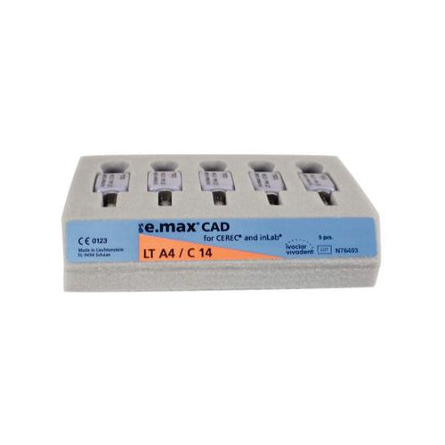 Ivoclar Vivadent 626384 IPS e.max CAD CEREC inLab Blocks LT A4 C14 5/Pk
