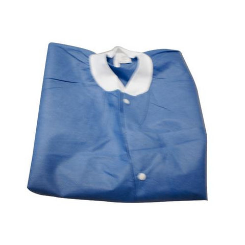 ValuMax 3660CBL Extra-Safe Knee Length Lab Coats Ceil Blue Large 10/Pk