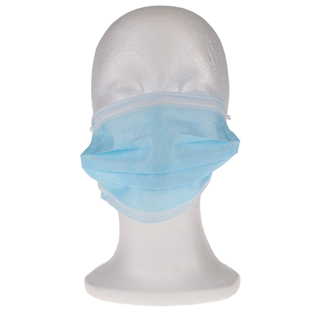 House Brand Dentistry 109130 ASTM Level 3 Earloop Face Masks 3-PLY 50/Bx Blue