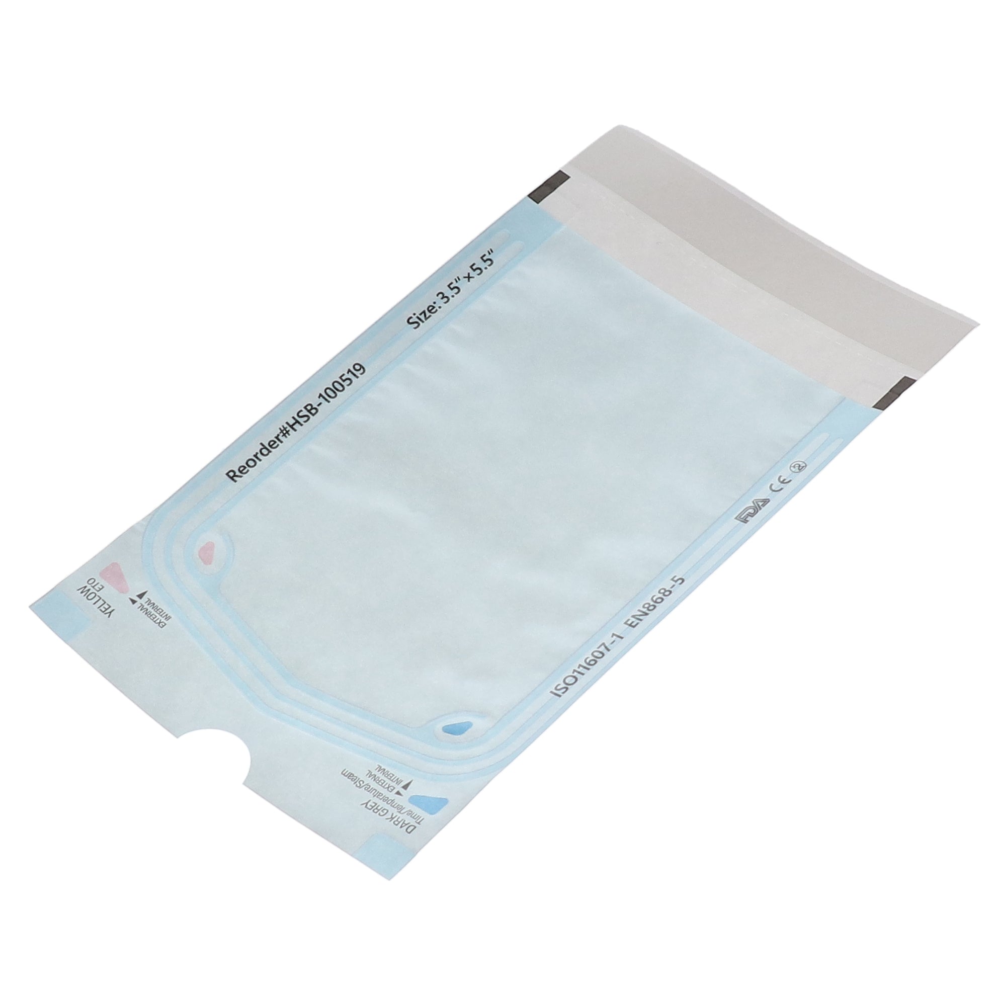 House Brand Dentistry 100519 Self-Sealing Sterilization Paper/Blue Film Pouches 3.50