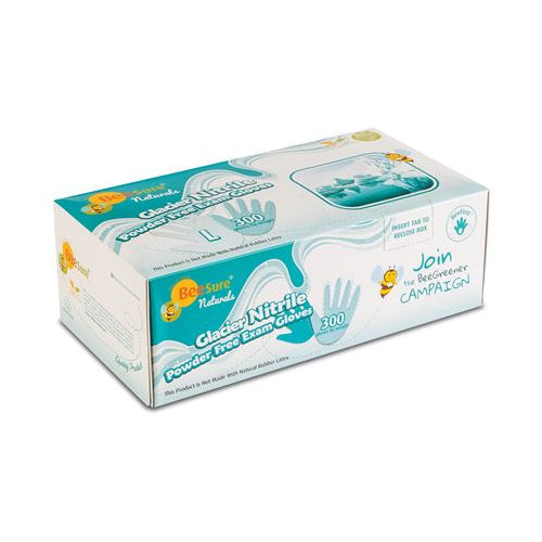 Cranberry 2928 BeeSure Glacier Blue Nitrile Examination Gloves Powder Free Large 300/Box