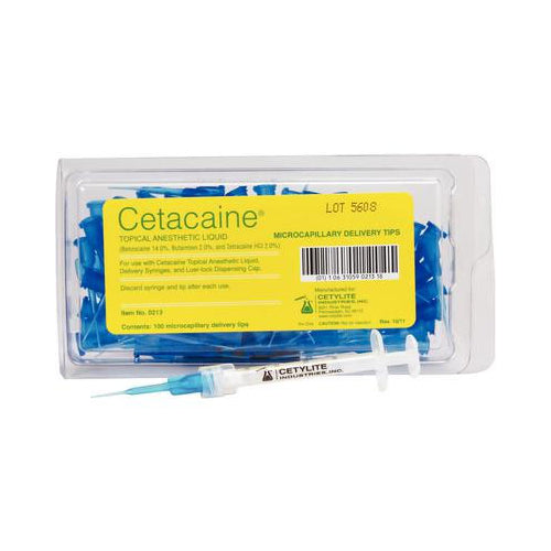 Cetylite 0213 Cetacaine Microcapillary Delivery Tips Only 100/Pk