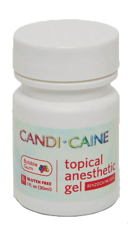 House Brand AN301 Candi-Caine Topical Dental Benzocaine Gel 1 Oz Bottle Bubble Gum