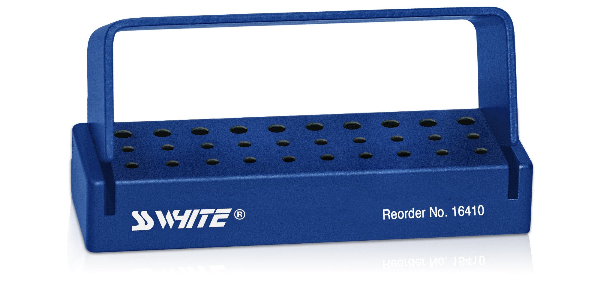 SS White 16410 Dental Organizational Bur Block 20FG 10RA Blue
