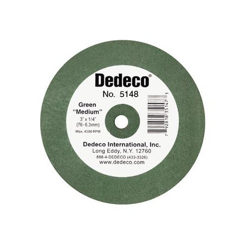 Dedeco 5148 Medium Lathe Rubber Bonded Dental Wheel 3'' X 3/8'' 1/Pk