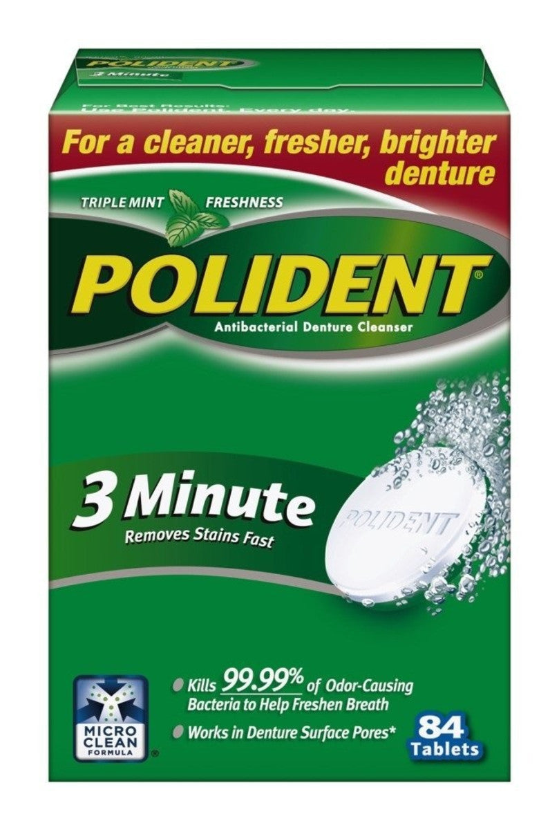 GlaxoSmithKline 05316 Polident 3 Minute Denture Cleaser Tablets 84/Pk