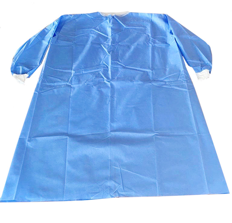 House Brand 910781 Level 1 Medical Hospital Isolation Gown Splash Resistant Cuffed Blue