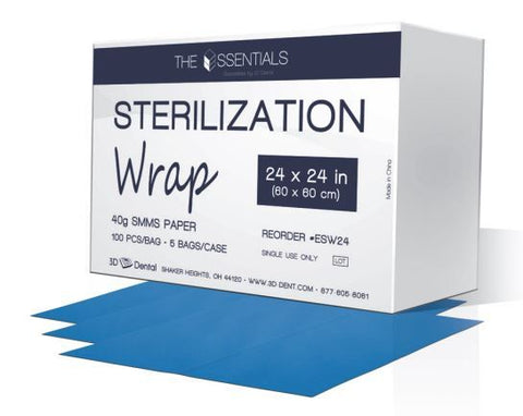 House Brand ESW24 CSR Sterilization Wraps SMMS Paper 24" X 24" 100/Pk