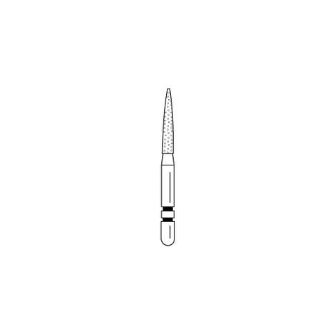 Premier Dental 2015157 Two Striper Friction Grip FG #263.8F Fine Flame Shaped Diamond Burs 5/Pk
