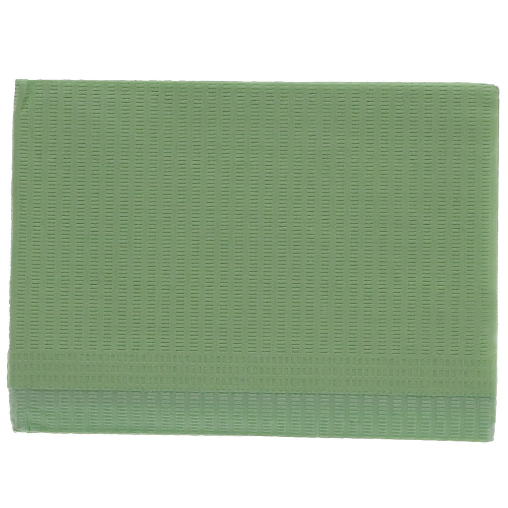 House Brand Dentistry 109215 Dental Patient Bibs 2+1 Ply 13" X 18" Green 500/Bx