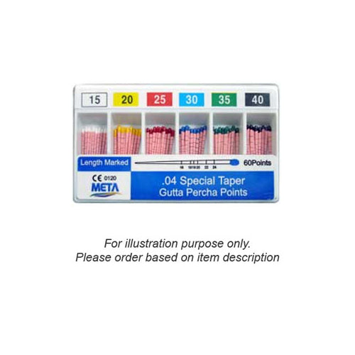 House Brand GP4T45 Gutta Percha Points .04 Taper Color Coded 60/Pk #45