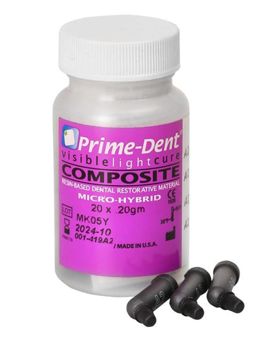 Prime Dental 001-419A2 VLC Universal Composite Restorative Compules A2 20/Pk 0.25 Gm EXP Feb 2023