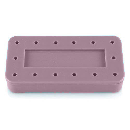 Plasdent 400BR-10 Rectangular Bur Block Magnetic 14 Burs Capacity Mauve