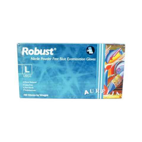 Supermax 93898 Robust Nitrile Powder Free Exam Gloves Large Blue 100/Box