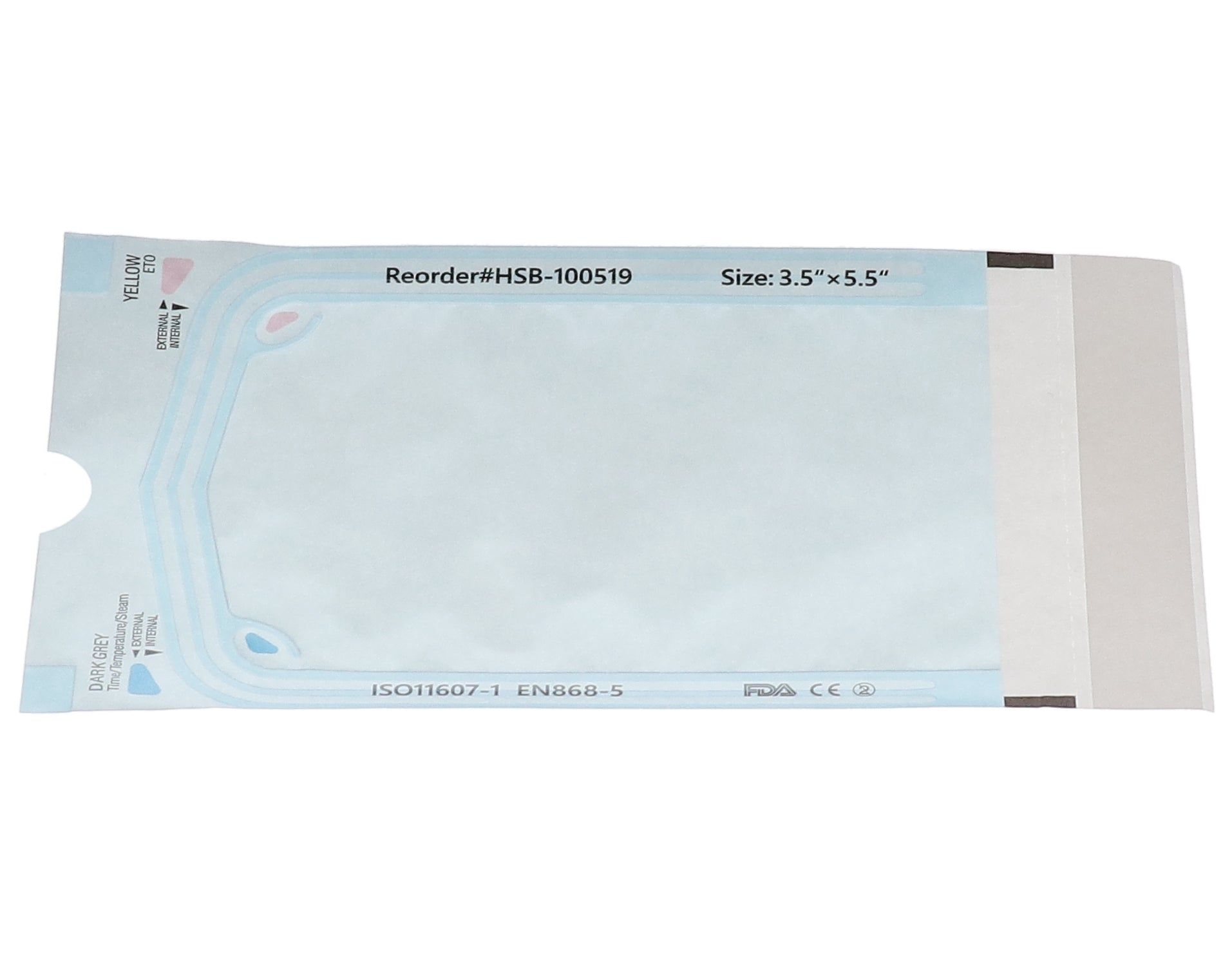 House Brand Dentistry 100519 Self-Sealing Sterilization Paper/Blue Film Pouches 3.50