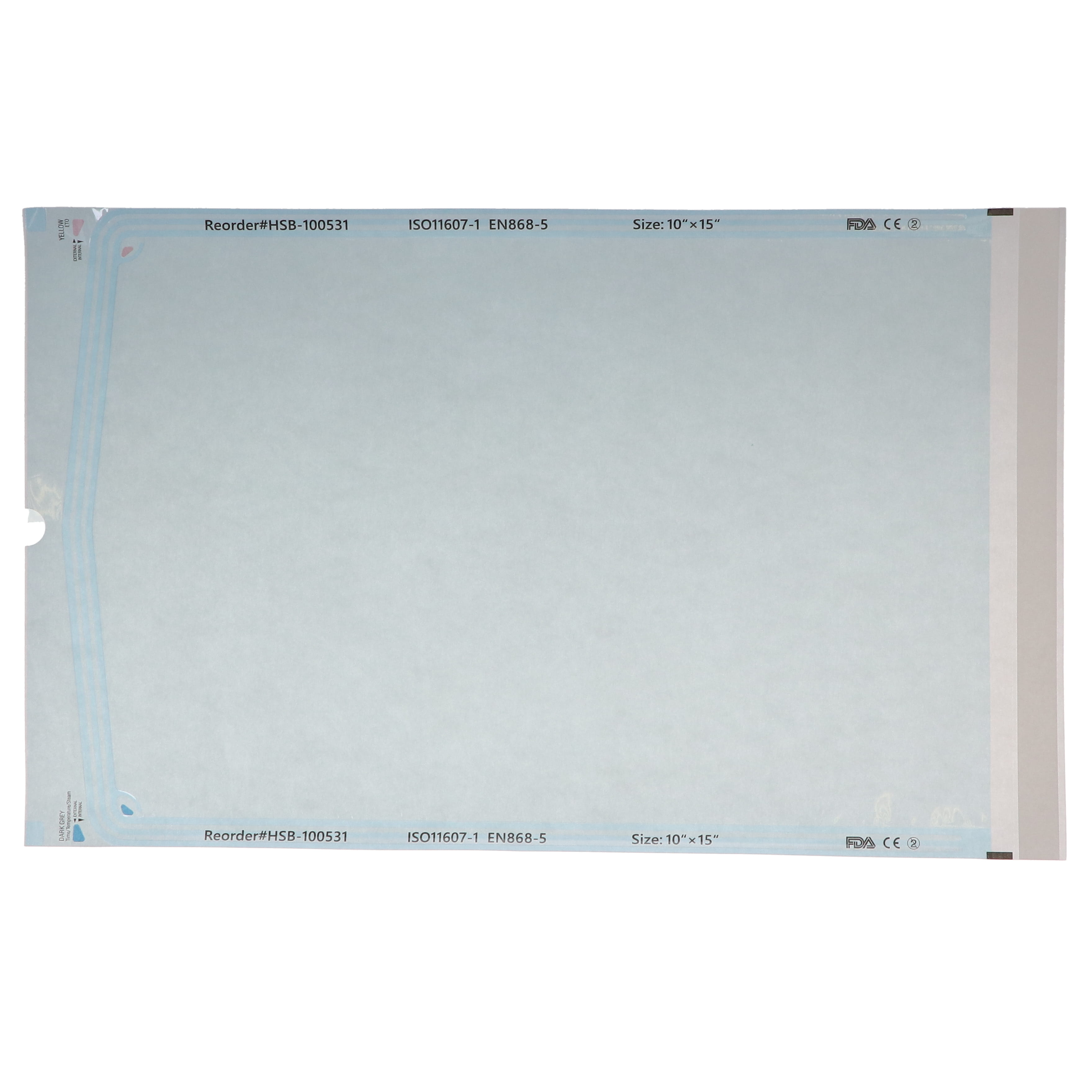 House Brand Dentistry 100531 Self-Sealing Sterilization Pouch Paper/Blue Film 10