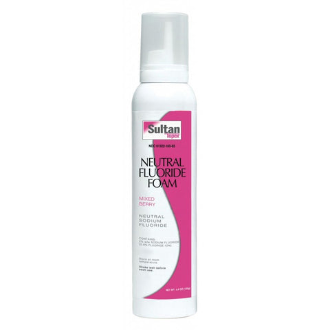 Sultan 31165 Topex Neutral pH Fluoride Dental Foam Mixed Berry 4.4 Oz