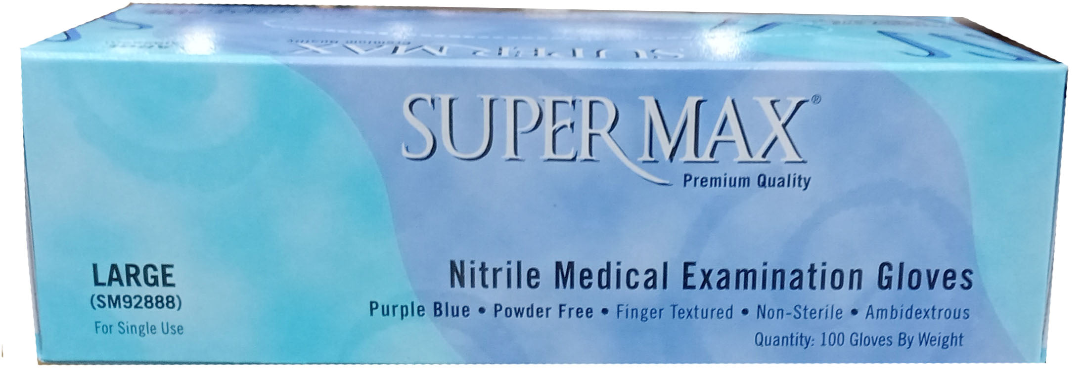 Aurelia SM92888 Supermax Amazing Nitrile Exam Gloves Large Powder Free Large 100/Bx Violet