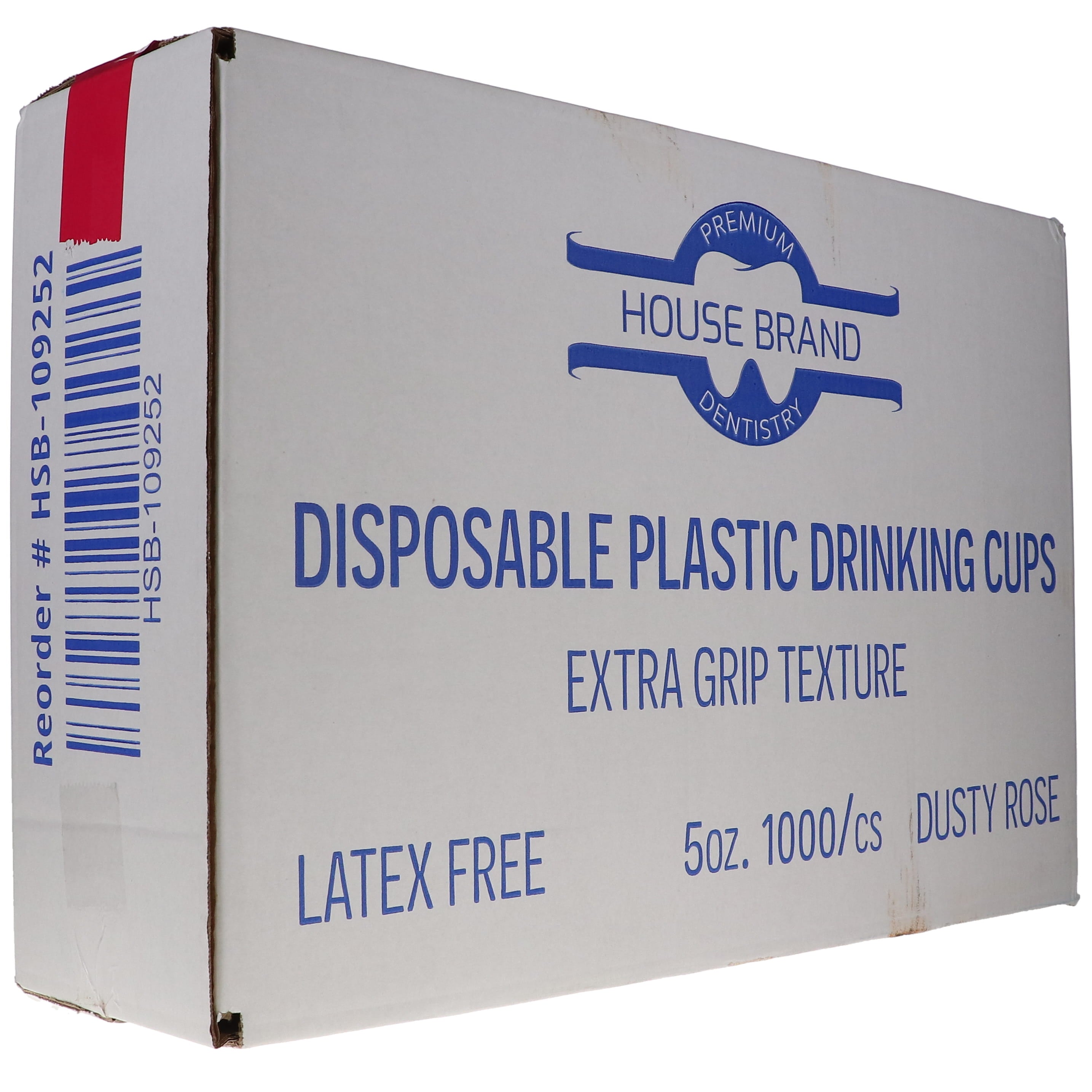 House Brand Dentistry 109252 Plastic Disposable Drinking Cups 5 Oz Dusty Rose 1000/Cs