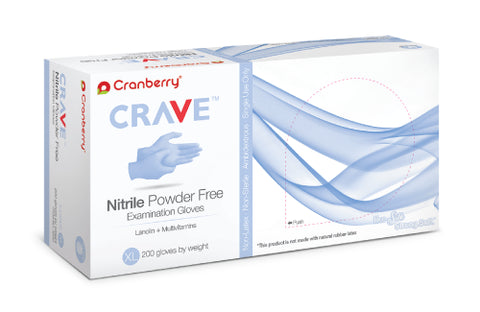 Cranberry 3559 Crave Nitrile Examination Gloves Powder Free Extra Large 200/Bx