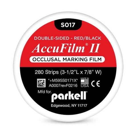 Parkell S017 Accu Film II Articulating Film Double Sided Black/Red .0008" 280/Pk