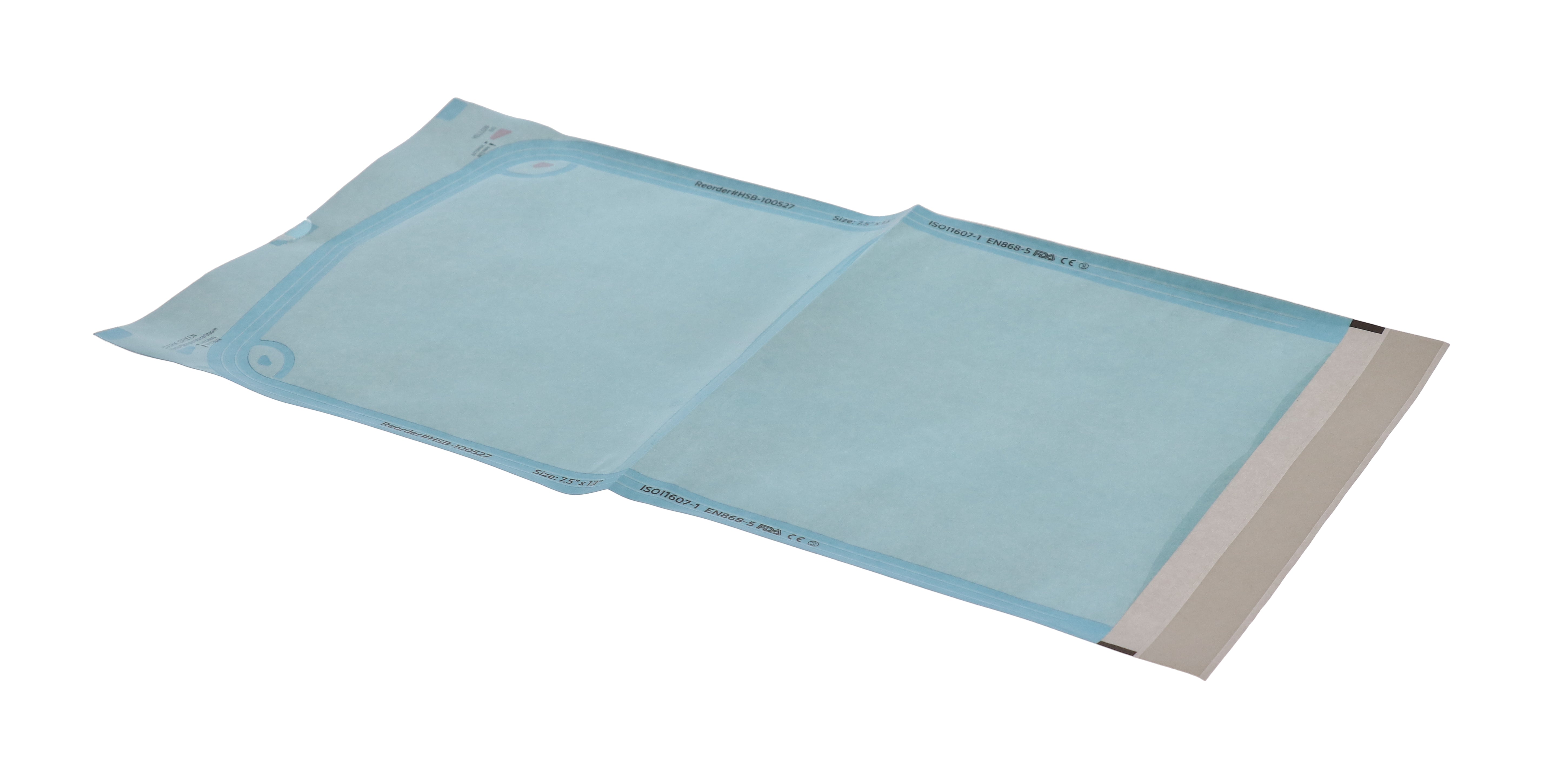 House Brand Dentistry 100527 Paper/Blue Film Self-Sealing Sterilization Pouches 7.50