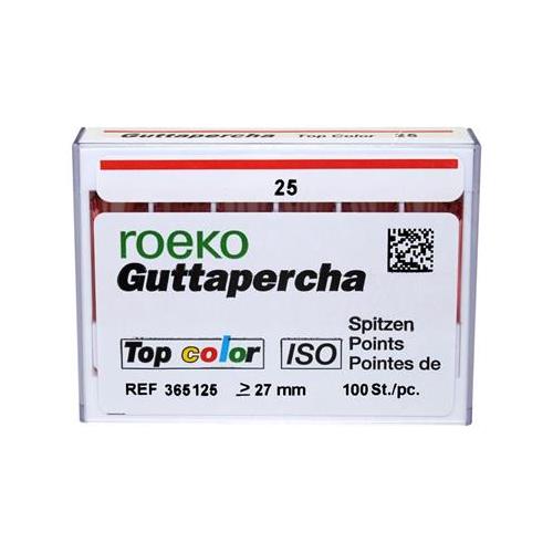 Coltene ROEKO 365155 Dental Guttapercha Points Top Color ISO Size 55 100/Pk