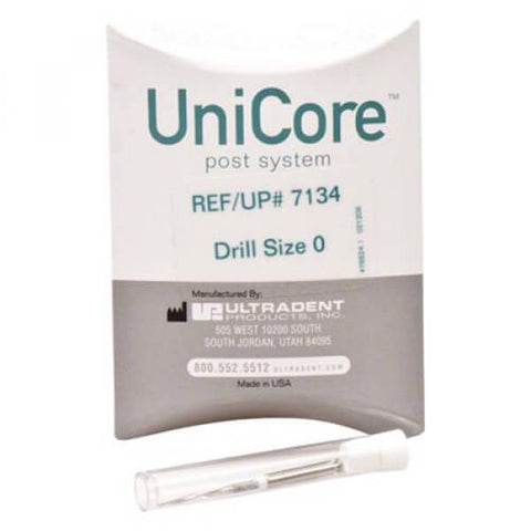 Ultradent 7134 Unicore Glass Fiber Post System Dental Drill #0 White 1/Pk